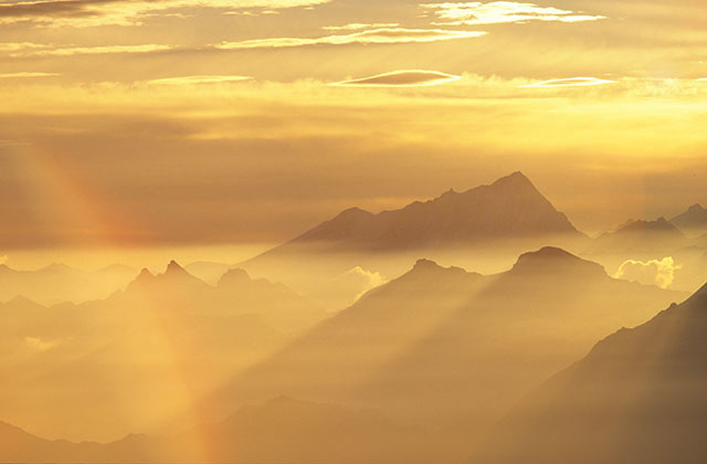 dawn on the Swiss Alps