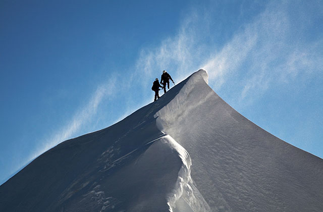 On the east ridge of  Mont-Maudit