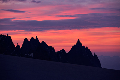 Les aiguilles de Chamonix depuis le refuge Torino