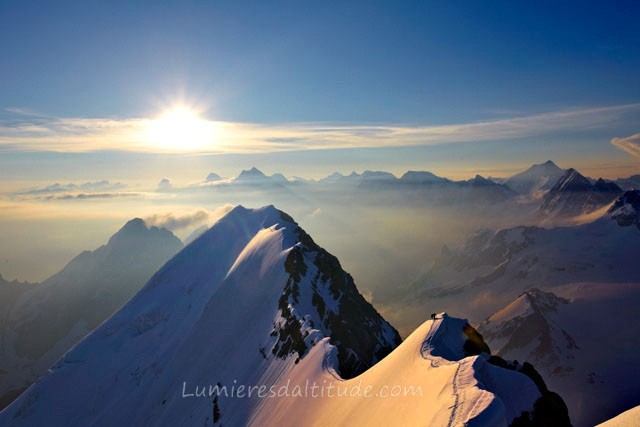 ON THE RIDGE OF BLUMISALP; OBERLAND; SWITZERLAND