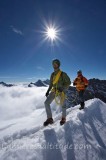 ALPINIST ON THE EAST RIDGE OF  MONSCH, OBERLAND, SWITZELLAND