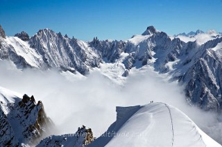 ON THE MIDI-PLAN RIDGE, MASSIF DU MONT-BLANC, HAUTE-SAVOIE, FRANCE