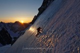 ICE CLIMBING ON THE  POINTE LACHENAL, MASSIF DU MONT-BLANC, HAUTE-SAVOIE, FRANCE