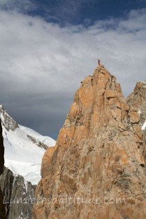 ON THE SUMMIT OF AIGUILLES DU DIABLE, MASSIF DU MONT-BLANC, HAUTE-SAVOIE, FRANCE