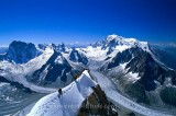 ALPINIST CLIMBING THE AIGUILLE VERTE, MASSIF DU MONT-BLANC, HAUTE-SAVOIE, FRANCE