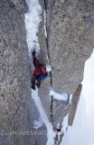 ICE CLIMBING ON THE PERROUS GULLY, MONT-BLANC, HAUTE6sAVOIE, FRANCE