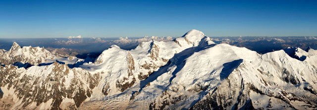 AERIAL VIEW OF MASSIF DU MONT-BLANC, HAUTE SAVOIE, FRANCE