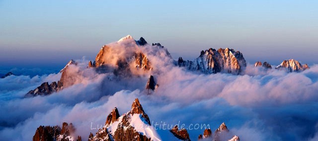 AIGUILLE VERTE AT SUNRISE, MASSIF DU MONT-BLANC, HAUTE SAVOIE, FRANCE