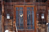 FRONT DOOR OF A CHALET, CHAMONIX, HAUTE SAVOIE, FRANCE