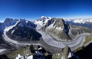 THE MER DE GLACE AND THE MONT-BLANC, CHAMONIX, HAUTE-SAVOIE, FRANCE