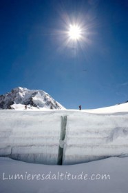 CREVASSES DUR LE GLACIER DU GEANT