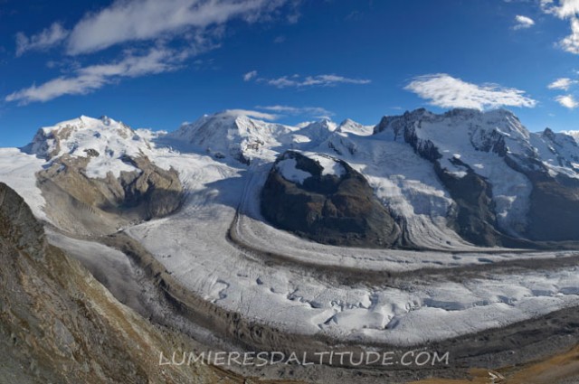 GORNERGRAD GLACIER AND MATTERHORN, ZERMATT. VALAIS, SWITZERLAND