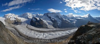 GORNERGRAD GLACIER AND MATTERHORN, ZERMATT. VALAIS, SWITZERLAND