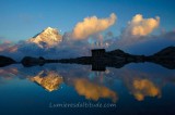 AIGUILLE VERTE FROM  LAC BLANC, MASSIF DU MONT-BLANC, HAUTE SAVOIE, FRANCE