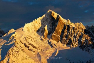 AIGUILLE VERTE AT SUNRISE, MASSIF DU MONT-BLANC, HAUTE SAVOIE, FRANCE