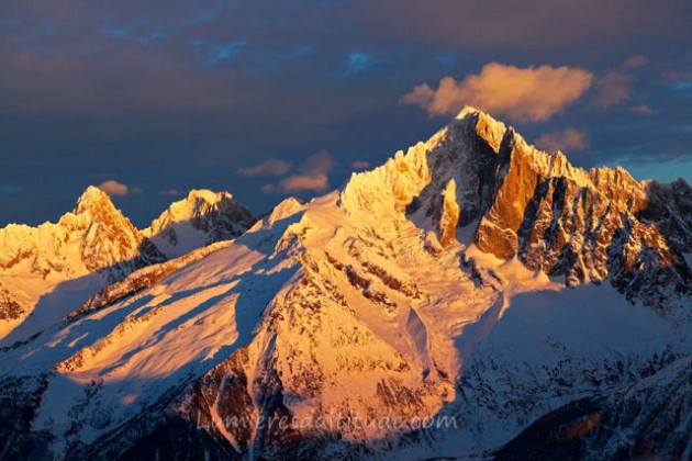 AIGUILLE VERTE AT SUNRISE, MASSIF DU MONT-BLANC, HAUTE SAVOIE, FRANCE