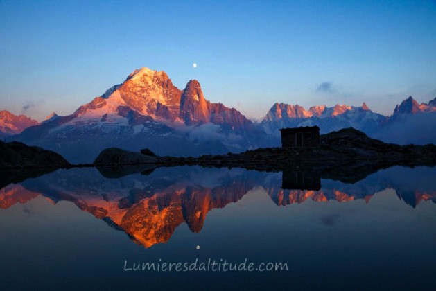 AIGUILLE VERTE FROM  LAC BLANC, MASSIF DU MONT-BLANC, HAUTE SAVOIE, FRANCE