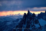 SUNSET ON THE AIGUILLE DU MIDI, MASSIF DU MONT-BLANC, HAUTE SAVOIE, FRANCE