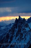 SUNSET ON THE AIGUILLE DU MIDI, MASSIF DU MONT-BLANC, HAUTE SAVOIE, FRANCE