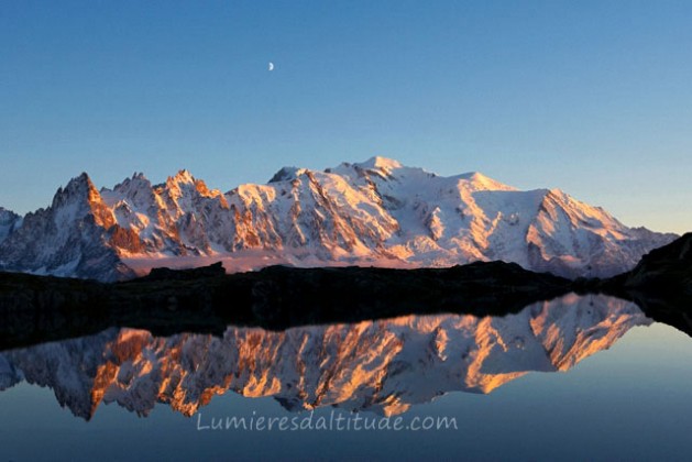 MASSIF OF MONT-BLANC, CHESERYS LAKE, HAUTE SAVOIE, FRANCE