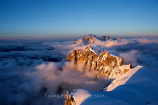 SUNRISE ON AIGUILLE DU PLAN , MASSIF DU MONT-BLANC, HAUTE SAVOIE, FRANCE