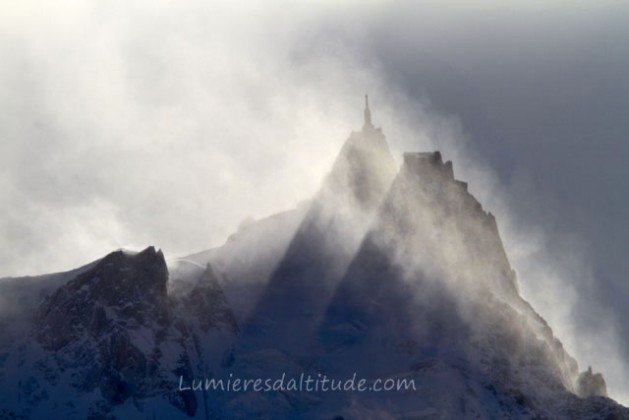 STORM ON THE AIGUILLE DU MIDI, MASSIF DU MONT-BLANC, HAUTE SAVOIE, FRANCE