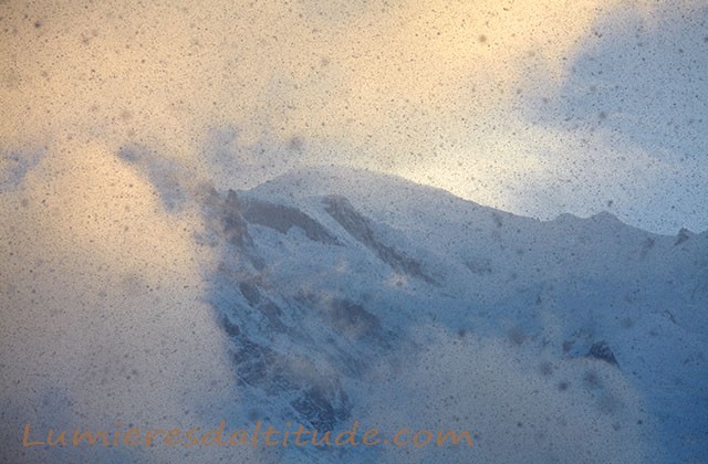 Flocons sur le Mont-Blanc, Chamonix