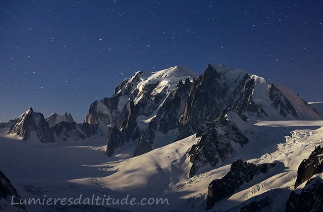 Le Mont-Blanc de nuit;, Chamonix