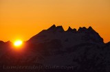 Soleil couchant sur les aiguilles d'Arves