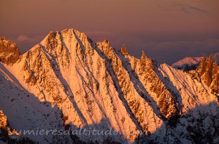 Les Courtes au couchant, Chamonix