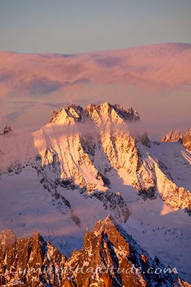 Les Droites au couchant, Chamonix