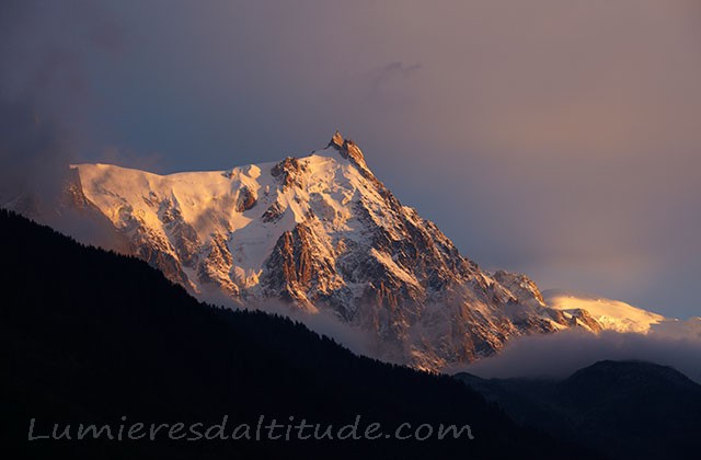 L'aiguille du Midi au couchant, Chamonix