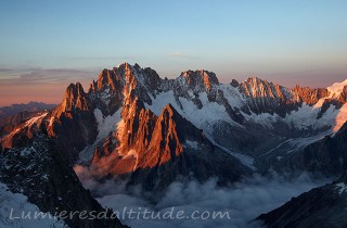 L'aiguille Verte, les Droite et l'aiguille du Moine, Chamonix