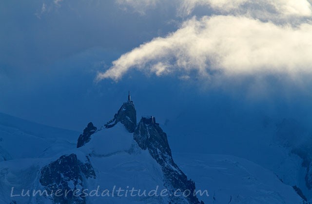 Tourmente sur l'aiguille du Midi, chamonix