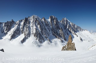 Les grandes faces nord du glacier d'Argentiere, Chamonix