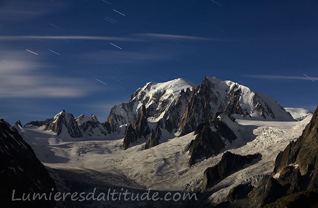 Pluie d'etoiles sur le Mont-Blanc, Chamonix