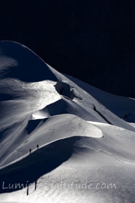 Sur l'arete midi-plan, Massif du Mont-Blanc, Haute-savoie, France