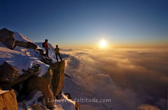 Sur l'arete de laurence, Massif du Mont-Blanc, Haute-savoie, France