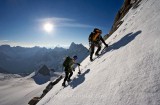 Cordee dans le triangle du tacul, Massif du Mont-Blanc, Haute-savoie, France