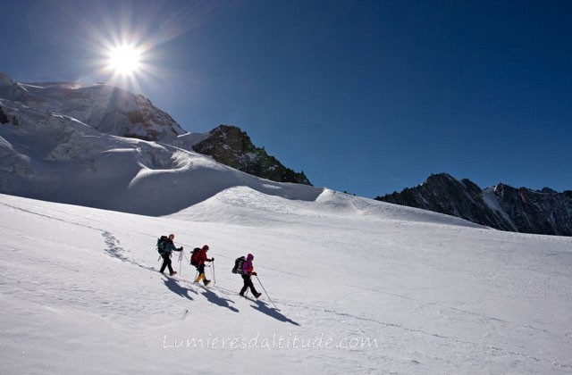 Descente de la pointe Isabelle, Massif du Mont-Blanc, Haute-savoie, France