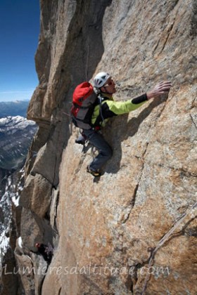 Dans le pilier central du freney, Massif du Mont-Blanc, Haute-savoie, France