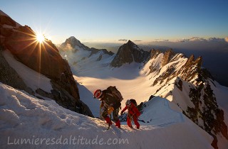 Sur l'arete Kuffner; Mont-Blanc; France