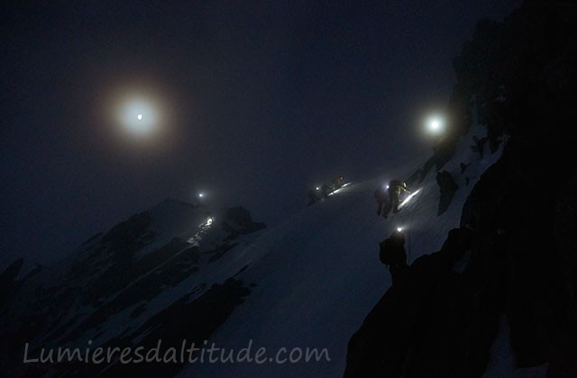 Sur l'arete Kuffner; Mont-Blanc; France