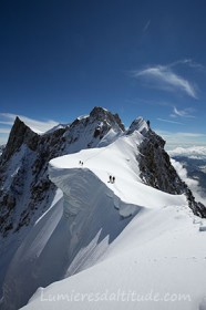 Dans la traversee des aretes de Rochefort, Massif du Mont-Blanc, Haute-savoie, France