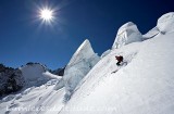 Descente a ski de la Vallee Blanche, Massif du Mont-Blanc, Haute-savoie, France