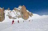 Descente a ski de la Vallee Blanche, Massif du Mont-Blanc, Haute-savoie, France