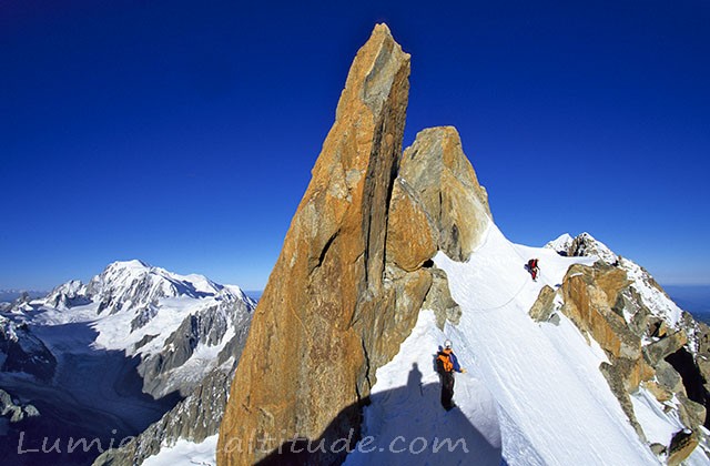 Dans la traversee des Droites, Massif du Mont-Blanc, Haute-savoie, France