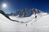 Sur le glacier du Milieu, aiguille d'Argentière, Massif du Mont-Blanc, Haute-savoie, France