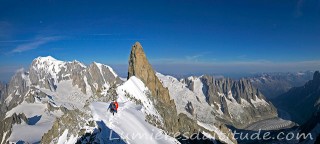 Traversee des aretes de Rochefort, Massif du Mont-Blanc, Haute-savoie, France