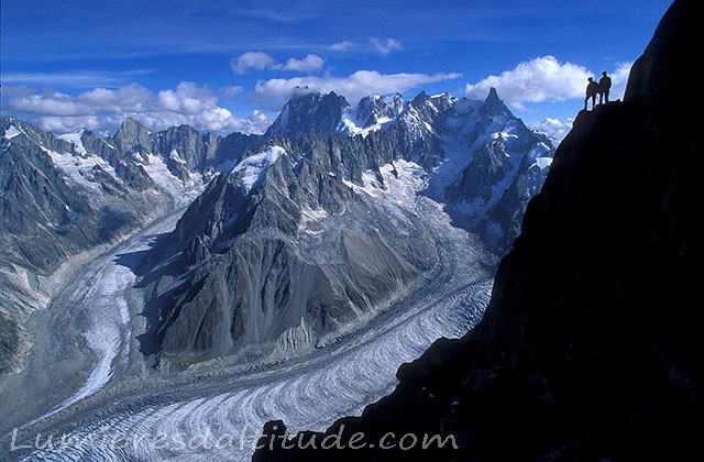 La mer de glace et le glacier de leschaux, Massif du Mont-Blanc, Haute-savoie, France